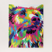 Puzzle Grizzly ours coloré pop art abstrait (Vertical)
