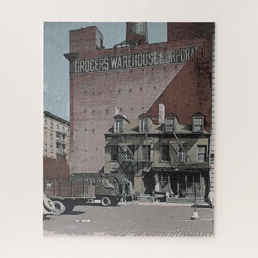 Puzzle Grocers Entrepôt Paysage industriel Vintage (Vertical)