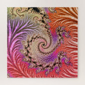Puzzle Groovy Abstrait Digital Funky Boho Spirale Fractal (Horizontal)
