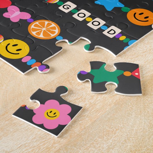 Puzzle Groovy Good Vibes Love Smile Retro Beads (Côté)