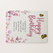 Puzzle Gros Anniversaire Maman Rose Floral Texte (Horizontal)