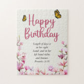 Puzzle Gros Anniversaire Maman Rose Floral Texte (Vertical)
