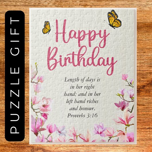 Puzzle Gros Anniversaire Maman Rose Floral Texte