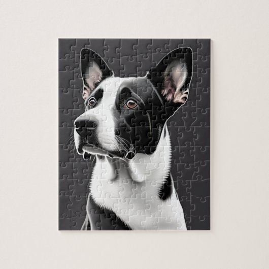 Puzzle Gros chien noir et blanc (Vertical)