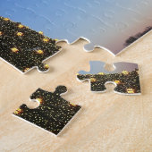 Puzzle Gros et petits arbres de Noël I Coucher de soleil  (Côté)