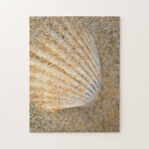 Puzzle Gros plan de Cockle SeaShell dans le sable sur la 