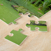 Puzzle Gros Tigre Se Baigner avec du Foliage Vert (Côté)