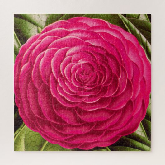 Puzzle Grosse Fleur De Camellia, Rose Fuchsia (Vertical)