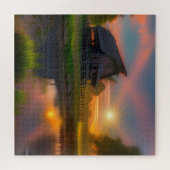 Puzzle Grosse grange ouverte sur la ferme à Sunrise (Horizontal)