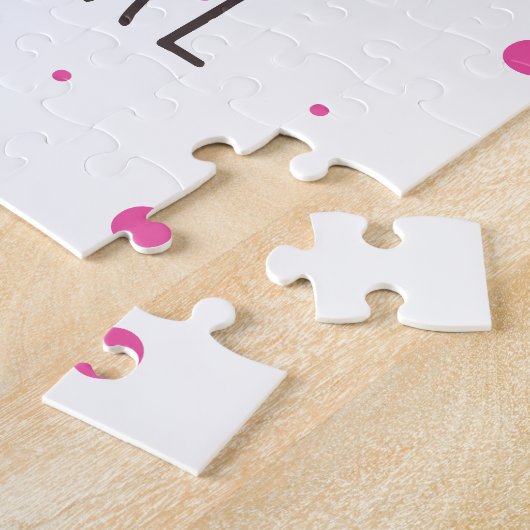 Puzzle Grossesse Faire-part lapin rose (Côté)