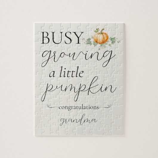 Puzzle Grossesse mignonne Faire-part Petit Citrouille Puz (Vertical)