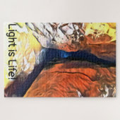 Puzzle Grotte de plage claire et ombragée se connectant à (Horizontal)