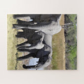 Puzzle Groupe d'éléphants africains devant le trou d'eau (Horizontal)