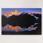 Puzzle Groupe Fitz Roy reflété dans les lacs glaciaires (Horizontal)