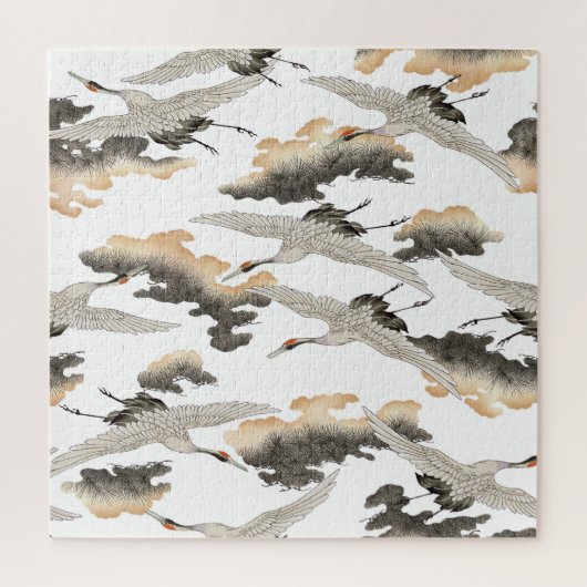 Puzzle Grue de style japonais : design élégant. (Vertical)