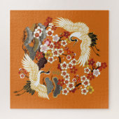 Puzzle Grues florales colorées Sakura Motif (Horizontal)