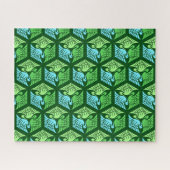 Puzzle Grues japonaises, Jade Green et Bleu clair (Horizontal)