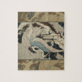 Puzzle Grues sur un pin couvert de neige Hokusai (Vertical)