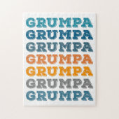 Puzzle Grumpa | Gros Grumpy Grandpa Retro Design de texte (Vertical)