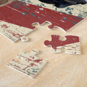 Puzzle Grunge American Flag Border Collie Dog (Côté)