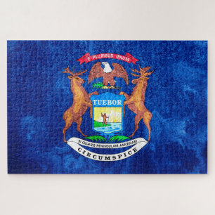 Puzzle Grunge du drapeau de l'État du Michigan