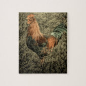 Puzzle Grunge western country ferme poulet coq rustique (Vertical)