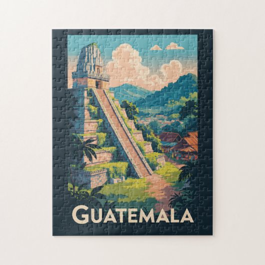 Puzzle Guatemala Tikal National Park Illustration Voyage (Vertical)