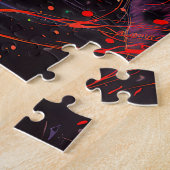 Puzzle Guépard avec des traînées lumineuses rougeâtres (Côté)