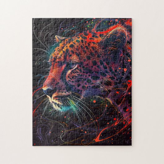 Puzzle Guépard avec des traînées lumineuses rougeâtres (Vertical)