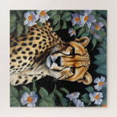 Puzzle Guépard et fleurs (Horizontal)