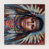 Puzzle Guerrier amérindien unique (Horizontal)