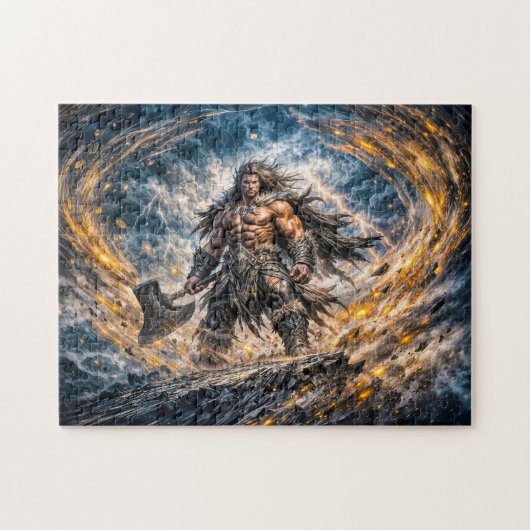 Puzzle Guerrier Berserker de Fantasy Dynamique avec Ba Pu (Horizontal)