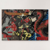 Puzzle Guerrier japonais combattant serpent géant (Horizontal)
