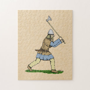 Puzzle Guerrier viking brandissant une grande boîte