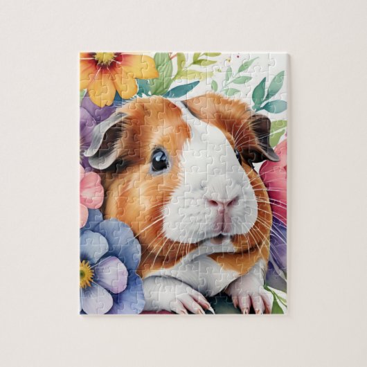 Puzzle Guinea Pig Family Pet Portrait (Vertical)