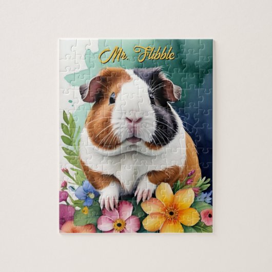 Puzzle Guinea Pig Family Pet Portrait (Vertical)