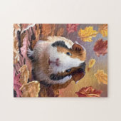 Puzzle Guinée Cochon et chute des feuilles d'automne (Horizontal)