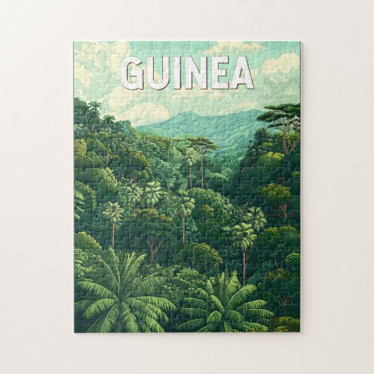 Puzzle Guinée Illustration Voyage Art Vintage (Vertical)