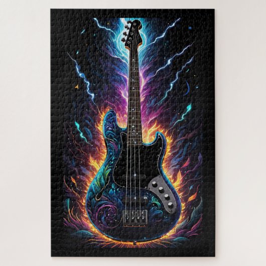 Puzzle Guitare basse électrique à base d'Imaginaire (Vertical)