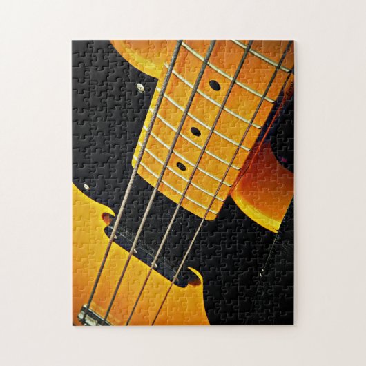 Puzzle Guitare basse jaune (Vertical)