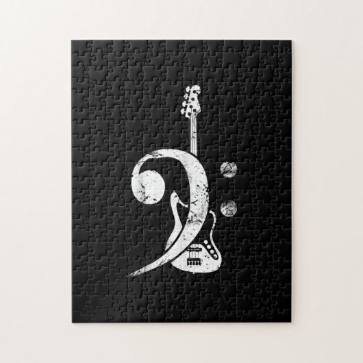 Puzzle Guitare Lover | Bass Clef Bass Guitare (Vertical)