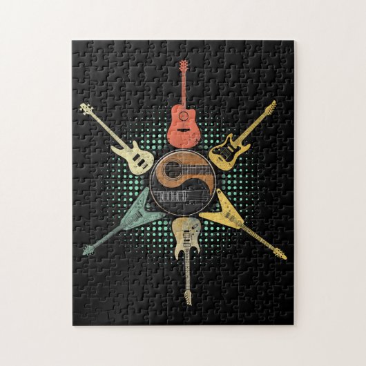 Puzzle Guitare Lover| Style rétro | Cadeau Pour Guitarist (Vertical)