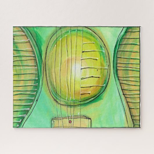 Puzzle Guitare verte 2 (Horizontal)