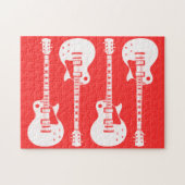 Puzzle Guitares Électriques Graphique en Blanc (Horizontal)