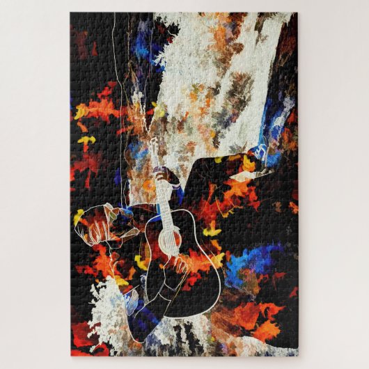 Puzzle guitariste abstrait (Vertical)