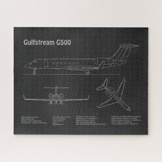Puzzle Gulfstream G500 - Plan directeur de l'avion PD (Horizontal)