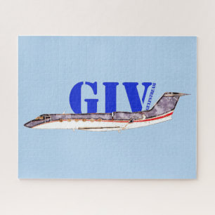 Puzzle Gulfstream GIV Jet privé avec typographie audacieu