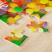 Puzzle Gumdromes de texte personnalisés | Joyeux annivers (Côté)