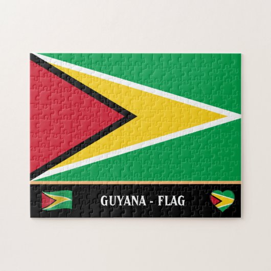 Puzzle Guyana Drapeau & Guyana pays / Guyana (Horizontal)