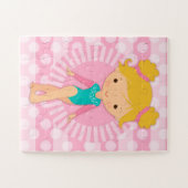 Puzzle Gymnaste Cute Pink Aqua Blonde (Horizontal)